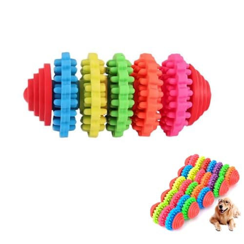 rujjftsy Kauspielzeug für Hunde, Regenbogen-Hunde-Kauspielzeug, buntes Gummi-Haustier-Hundespielzeug, Welpenspielzeug, Welpenreinigung, langlebiges und praktisches Kauspielzeug für den Innenbereich von rujjftsy