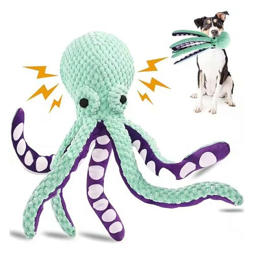 rujjftsy Quietschendes Hundespielzeug für große Hunde, Haustier Plüschtier, Octopus Quietschendes Hundespielzeug für Haustier Hunde, Octopus Form Plüsch Hundespielzeug mit weichem Stoff, Plüsch von rujjftsy