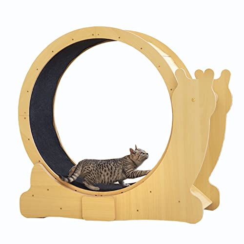 Holz mit Schloss, Indoor-Katzen-Übungsrad, haustierfreundliches Katzenlaufband, leise drehendes Katzen-Fitnessgerät zur Gewichtsreduktion von saditesdk