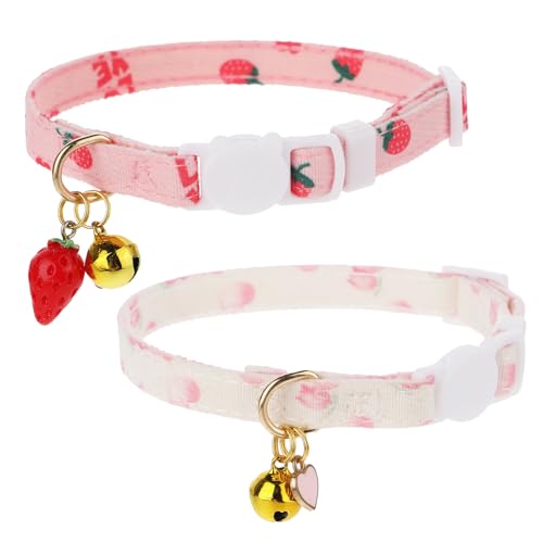 2 Stück Katzenhalsband mit Sicherheitsverschluss, Abreißbares Katzenhalsband Reflektierende Katzen Halsbänder verstellbares Cat Collar süßes Kätzchenhalsband ideal für Katzen von salbsever