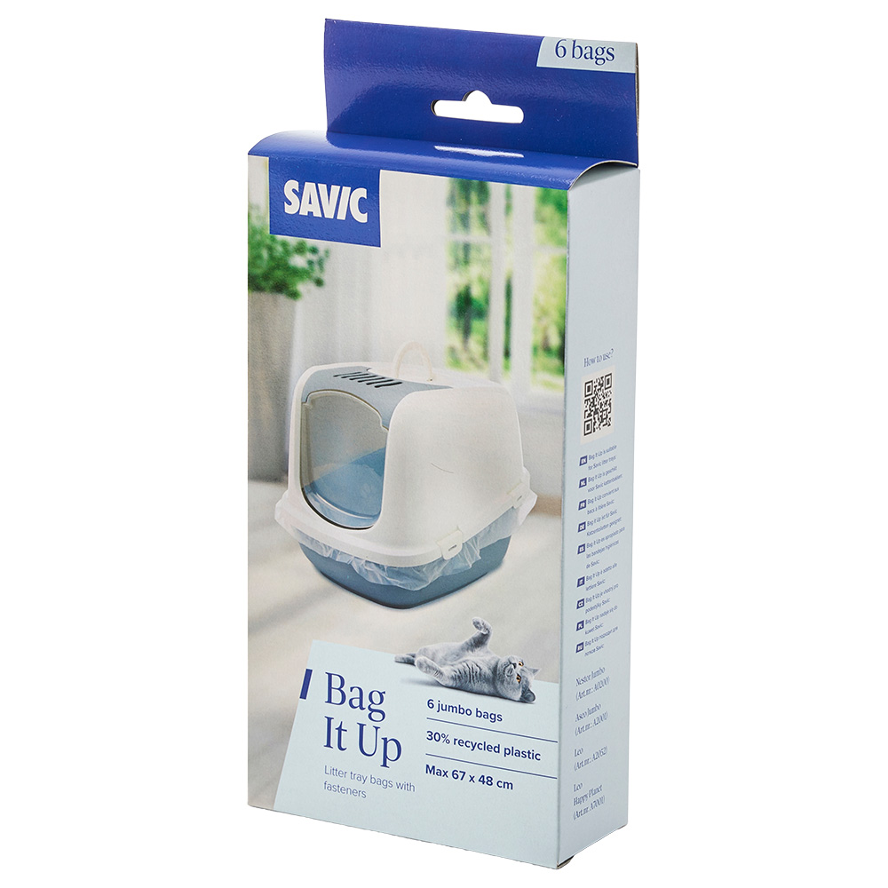 Savic Aseo Jumbo - Katzenklo mit hohem Rand - Bag it Up Litter Tray Bags, Jumbo, 1 x 6 Stück von savic