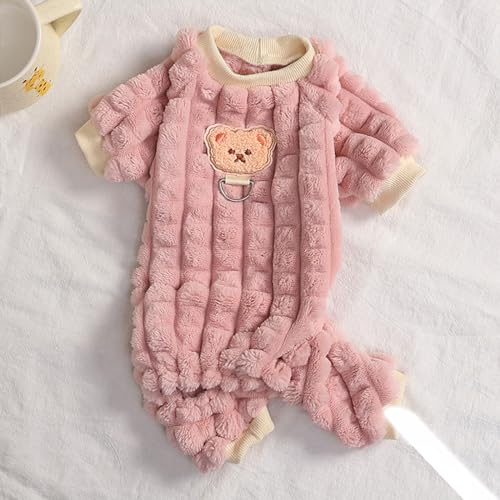 Hundepullover fü Kleine Hunde, Warme Jumpsuit Kleidung Haustier Hunde MäNnlich Weiblich, Pullover Hundejacken Mit D-Ring, Weiche Und Dehnbare Hundekleidung für Kleine Hunde Oder Katze (Rosa, M) von sawcrocodile