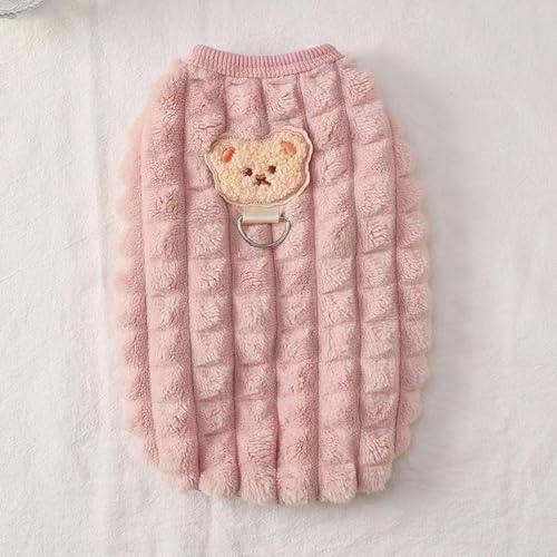 Sawcrocodile Hundepullover für Kleine Hunde, Weiche Fleece Weste Winter Haustier Hundekleidung, Pullover Hundejacken Mit D-Ring, für Welpen Kleine Hunde Katzen Teddy Chihuahua Yorkshire ﻿ (Rosa, S) von sawcrocodile