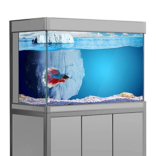 Aquarium-Hintergründe, Aquarium-Dekoration, Aufkleber, HD-Druck, dekoratives Papier, Eisberg, Schneeszene, Unterwasser, 30 x 60 cm von sb little