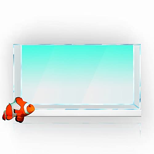 Aquarium-Hintergrund-Aufkleber, Cyan-Weiß, Farbverlauf, einfacher HD-Druck, Tapete, Aquarium-Hintergrund, Dekorationen, PVC-Querformat, 40 x 60 cm von sb little