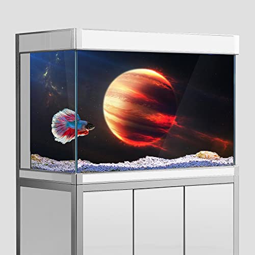 Aquarium-Hintergrund-Aufkleber, Jupiter Planet Space HD-Druck, Tapete, Aquarium-Hintergrund, Dekorationen, PVC, Landschaftsposter (50 x 100 cm)) von sb little