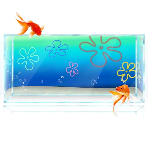 Aquarium-Hintergrundaufkleber für 30,5 l Aquarien, Cartoon-Unterwasser-Hintergrunddekoration, HD-Druck, Tapete, PVC-Poster (61 x 30,5 cm (B x H) von sb little