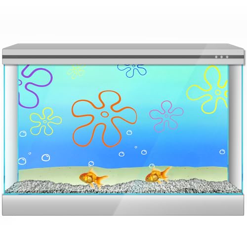 Cartoon Unterwasser BOB Aquarium Hintergrund Aufkleber 41 x 61 cm, Aquarium Hintergrund Dekorationen HD-Druck, einfache Tapete PVC Poster (D) von sb little