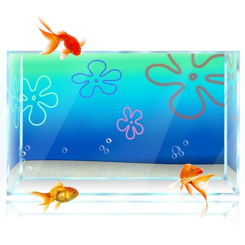 Aquarium-Hintergrundaufkleber, Cartoon-Unterwasserbob, 61 x 41 cm, Dekoration für Aquarien, HD-Druck, einfache Tapete, PVC-Poster (B) von sb little