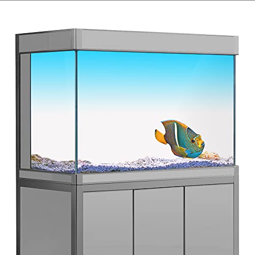 Aquarium-Hintergrundaufkleber, himmelblau-weißer Farbverlauf, HD-Druck, einfache Tapete, Aquarium-Hintergrund, Dekorationen, PVC-Poster (verschiedene Größen) (30 x 60 cm) von sb little