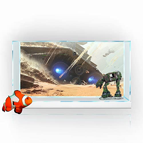 Roboter Hund Hintergrund Aquarium Deko Aufkleber HD Druck Tapete Dekorativ Papier Poster (23,6 x 35,4 (60 x 90cm) von sb little