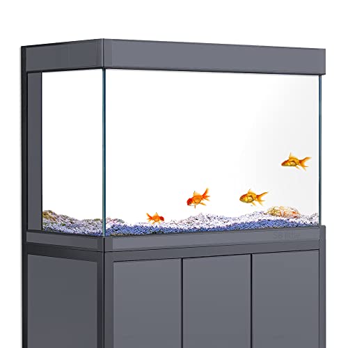 sb little Weißer matter Aquarium-Hintergrundaufkleber, HD-Druck, einfache Tapete, Aquarium-Dekoration, PVC-Poster (19,6 x 63 cm) von sb little