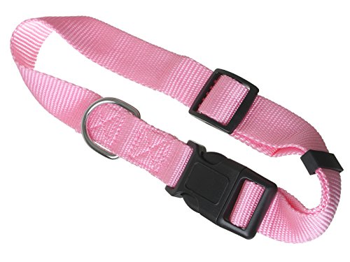 Scarlet pet | Hundehalsband »Universal« mit Klickverschluss und Längenverstellung; Diverse Farben und Größen; Robustes Nylon (L: 32-49 x 2,5 cm/Pink) von scarlet bijoux