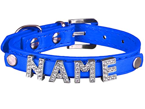 scarlet pet | Hundehalsband »My-Name« inkl. 5 Strass-Buchstaben; mit Namen ihres Hundes personalisierbar; zusätzliche Buchstaben bestellbar (XS: 26 cm, Blau) von scarlet bijoux