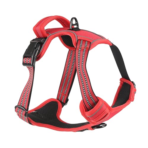 Wuffy TrueSafe Anti Zieh Hundegeschirr Für Sichere und Stressfreie Spaziergänge Mit Ihrem Hund (Rot, XL) von schlafhimmel