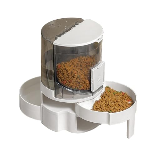 scyca Automatischer Wassernapf für Hunde,Automatischer Katzenfutterautomat | 2-in-1 automatischer Futterspender für Haustiere,Automatischer Katzen-Trockenfutter- und Wasserspender für Haustiere, von scyca