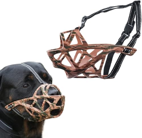 Maulkorb für Hunde, weicher Nylon-Maulkorb, verstellbarer Hundekorb-Maulkorb, atmungsaktiver Hundetrainingsmaulkorb, verhindert, dass Hunde bellen, beißen und essen, Maulkorb, der es dem Hund von sdlanhuagroup