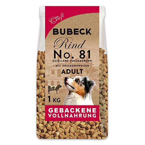 Bubeck | Hunde Trockenfutter Verschiedene Sorten | mit Lamm, Wild, Rind, Truthahn und Ente gebackenes Hundefutter | hohe Akzeptanz bei Allen Rassen (Rindfleisch, 1 Kg) von seit 1893 Bubeck