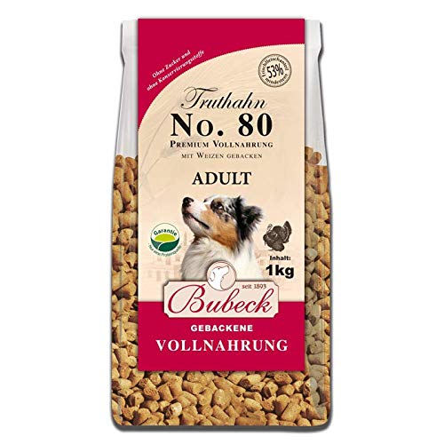 Bubeck | Hunde Trockenfutter Verschiedene Sorten | mit Lamm, Wild, Rind, Truthahn und Ente gebackenes Hundefutter | hohe Akzeptanz bei Allen Rassen (Truthahn, 1 Kg) von seit 1893 Bubeck