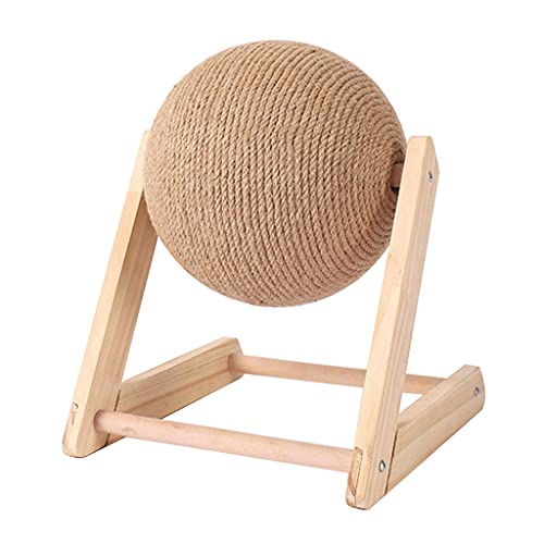 Kratzbälle für Katzen mit Holzständer, interaktives Katzenspielzeug, Sisal-Seil-Ball, Kratzbaum, Sisal-Seil, Ballbrett, Schleifpfotenspielzeug, Cat Scratch, Cat Toys von seluluory