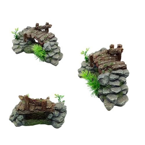 seluluory Harz Kleine Brücke Ornamente DIY Harz Aquarien Künstliche Aquarium Sonnenplattform Für Reptilien Shelter Aquarium Dekorationen von seluluory