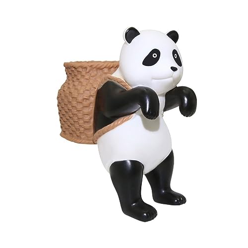 seluluory Interessantes Tiermodell Panda Zaun Statue Winzige Terrarium Tierstatuen Aquarium Panda Figuren Ornament Mini Blumentopf Statuen von seluluory