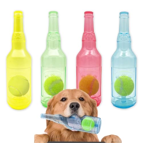 Crunchnplay Bottle Toy for Dogs, Water Bottle Dog Toy, Zentric Shop Bottle Toys for Dogs, Crunch and Play Bottle Toy, for Medium Small Dog Chew Toys (4pcs-S) von senmew