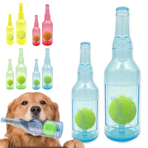 Crunchnplay Bottle Toy for Dogs, Water Bottle Dog Toy, Zentric Shop Bottle Toys for Dogs, Crunch and Play Bottle Toy, for Medium Small Dog Chew Toys (Blue S+L) von senmew