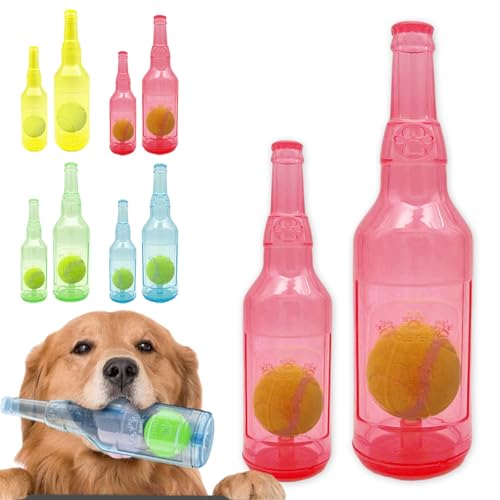 Crunchnplay Bottle Toy for Dogs, Water Bottle Dog Toy, Zentric Shop Bottle Toys for Dogs, Crunch and Play Bottle Toy, for Medium Small Dog Chew Toys (Red S+L) von senmew