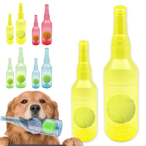 Crunchnplay Bottle Toy for Dogs, Water Bottle Dog Toy, Zentric Shop Bottle Toys for Dogs, Crunch and Play Bottle Toy, for Medium Small Dog Chew Toys (Yellow S+L) von senmew