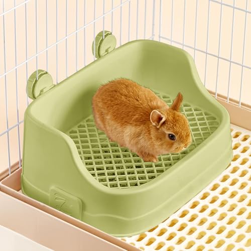 Kaninchen Toilette, Mittelgroß Kleintier Katzentoilette für Käfige Abnehmbar Ecktoilette Töpfchentrainer für Kaninchen Meerschweinchen Hamster Chinchillas (Grün) von septillar