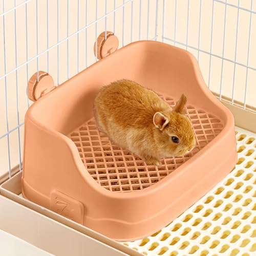 Kaninchen Toilette, Mittelgroß Kleintier Katzentoilette für Käfige Abnehmbar Ecktoilette Töpfchentrainer für Kaninchen Meerschweinchen Hamster Chinchillas (Rosa) von septillar