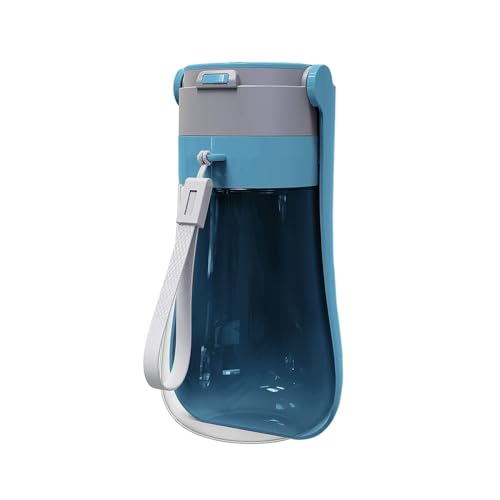 Faltbare Trinkflasche Hund für Unterwegs [Blau, 430ml] Tragbare Haustier Wasserflasche Wasserspender Wassernapf Freien Wandern Reisen Hundezubehör von septillar
