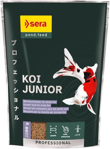 Koi Professional Junior 2.200 g | Wachstums- und Farbfutter für kleine Koi zur ganzjährigen Fütterung | Profi- Koifutter von sera