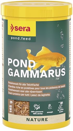 Pond Gammarus Mix 1.000 ml (145 g) | Proteinreicher Snack für alle Teichfische | Teichfutter Mix | Goldfischfutter von sera