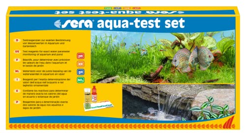 sera aqua-test set | Wasserqualität für Süß- & Meerwasser | pH-Wert, KH, GH & NO2 Messungen | Schutz für Tiere & Pflanzen | Einfach & detailliert | Ideal für fortgeschrittene Aquarienbesitzer von sera