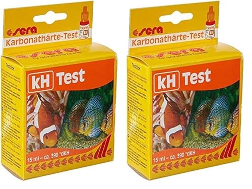 sera 04210 Karbonathärte Test (KH), misst zuverlässig und genau die Karbonathärte, für Süß- & Meerwasser, im Aquarium oder Teich, 15 ml (2er Pack) von sera