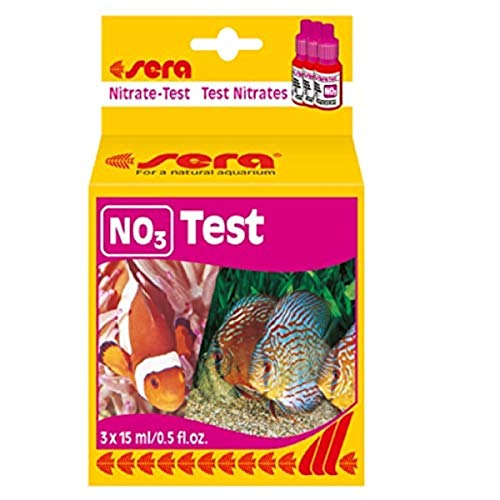 sera 04510 Nitrat Test (NO3), Wassertest für ca. 60 Messungen, misst zuverlässig und genau den Nitratgehalt, für Süß- & Meerwasser, im Aquarium oder Teich, 15 ml (3er Pack) von sera