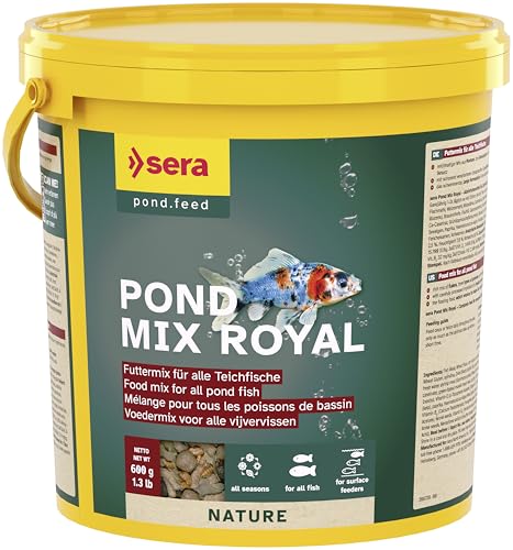 sera Pond Mix Royal 3,8 L (600g) | Hauptfutter mit Flocken, Granulaten & Gammarus | geeignet für alle Teichfische | nährstoffreich & 100% natürlich | wasserfreundliches schwimmendes Futter von sera