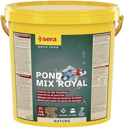 sera 07107 Pond Mix royal 10 Ltr. - Futtermischung aus Flocken, Sticks und mit 7% Gammarus als Leckerbissen für alle Teichfische, Teichfutter BZW. Goldfischfutter von sera