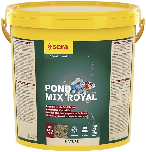 sera Pond Mix Royal 21 L (3,5kg) | Hauptfutter mit Flocken, Granulaten & Gammarus | geeignet für alle Teichfische | nährstoffreich & 100% natürlich | wasserfreundliches schwimmendes Futter von sera