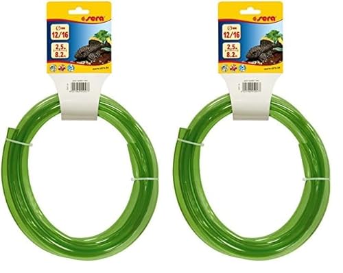 sera 45057 44546 Schlauch grün 2,5 m - Schauch fürs Aquarium - Flexible Schläuche in verschiedenen Durchmessern, Längen und Farben (Packung mit 2) von sera