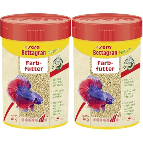 sera Bettagran Farbfutter EIN langsam sinkendes Softgranulat mit Präbiotika, geringere Wasserbelastung & weniger Algen, die Farbentwicklung durch Haematococcus-Algen 2-Pack (Packung mit 2) von sera