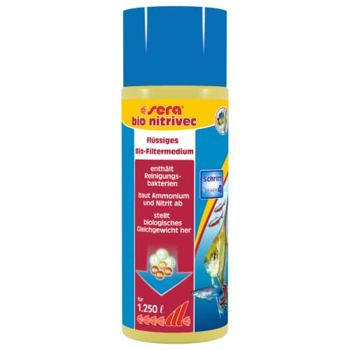 sera Bio nitrivec 500 ml | Flüssigfiltermedium gegen Ammonium und Nitrit | saubere und gesunde Aquarien | schafft Siedlungsfläche im Aquarium von sera