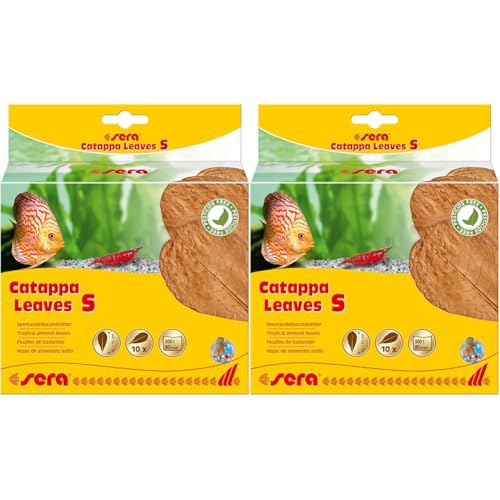 sera Catappa Leaves S 10-15 cm (10St) - Seemandelbaumblätter für die natürliche Wasseraufbereitung (Packung mit 2) von sera