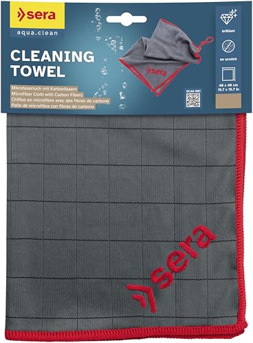 sera Cleaning Towel | Schnelltrocknendes Mikrofasertuch mit Karbonfasern | zur streifenfreien Reinigung von Glas | 40 x 40 cm und bei bis zu 60 °C waschbar von sera