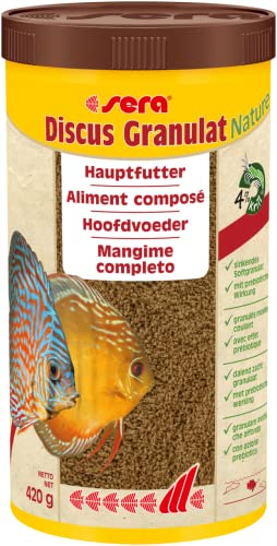 sera Discus Granulat Nature 1000 ml (420 g) - Hauptfutter für alle Diskusfische, Futter für Diskus von sera