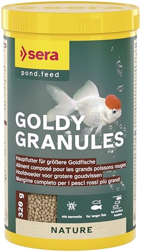 sera Goldy Granules 1000 ml | Hauptfutter für größere Goldfische | Hochwertiges Granulatfutter für Goldfische mit 4% Insektenmehl | Stärkt Abwehrkräfte & fördert Wachstum | Formstabiles Granulat von sera