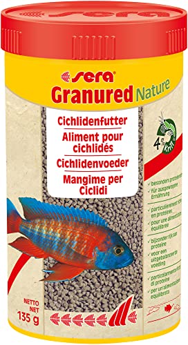 sera Granured Nature 250 ml (135 g) - Hauptfutter für kleinere carnivore Cichliden, Futter für Malawi & Tanganjika von sera