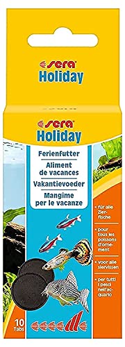 sera Holiday 10 Tabs (24 g) - Gut versorgte Fische - Unbeschwerte Ferien, Ferienfischfutter oder Wochenendfutter fürs Aquarium, anstelle eines Futterautomat von sera